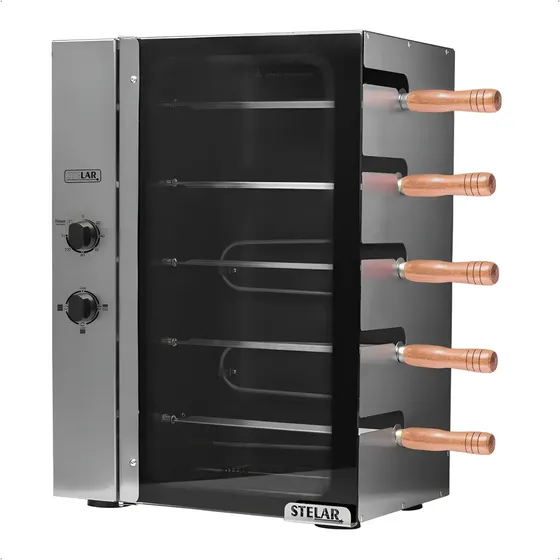 Churrasqueira Elétrica Rotativa Stelar 5 Espetos Inox