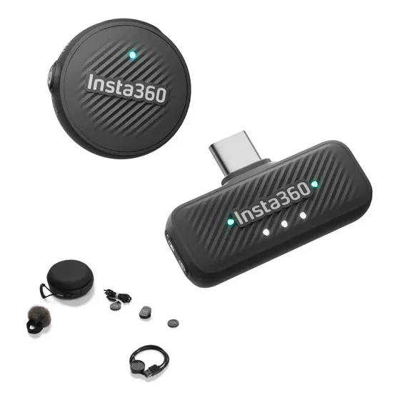 Micrófono Insta360 Mic Air (1 Tx + 1 Rx) Color Negro