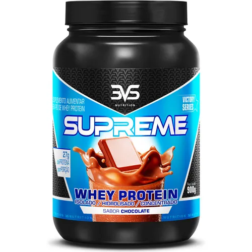Whey 3W Supreme 900g - Sabor Chocolate - Fórmula Exclusiva Com 27g De Proteína Por Dose Com Whey Isolado, Whey Hidrolisado E Whey Concentrado