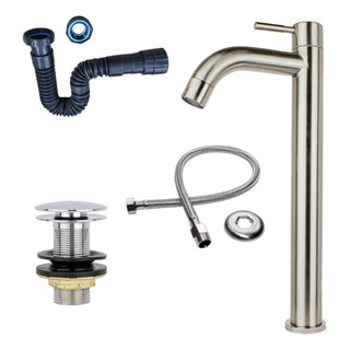 Kit Lavaboaço Escovado Conjunto De Banheiro 4 Peças Kit Lavaboaço Escovado Conjunto De Banheiro 4 Peças