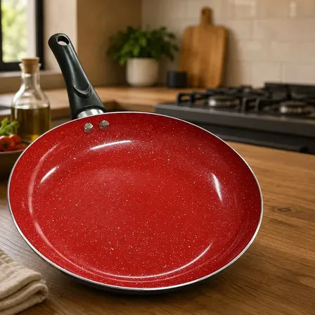 Frigideira Antiaderente Cerâmica 22cm Revestimento Durável Vermelho