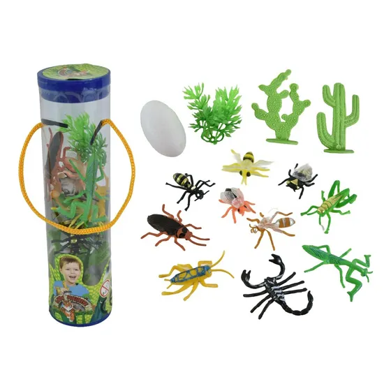 Tubo Con Animales Dinosaurio Insectos