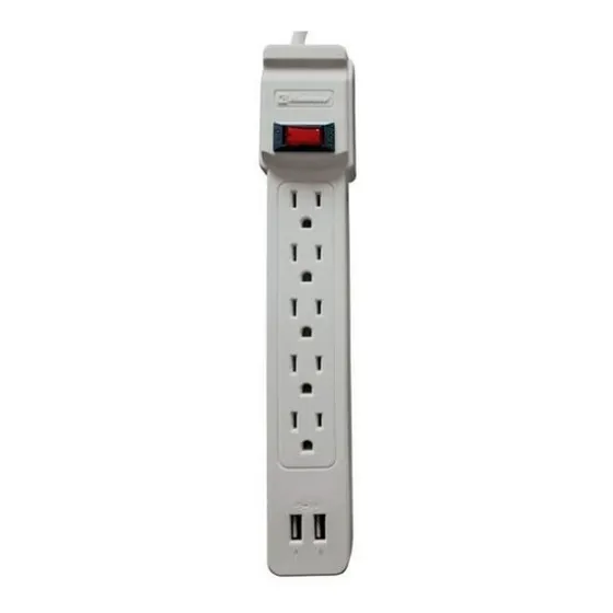 Multicontacto Supresor Voltaje Koblenz Ss-550usb,2puertosusb Color Gris