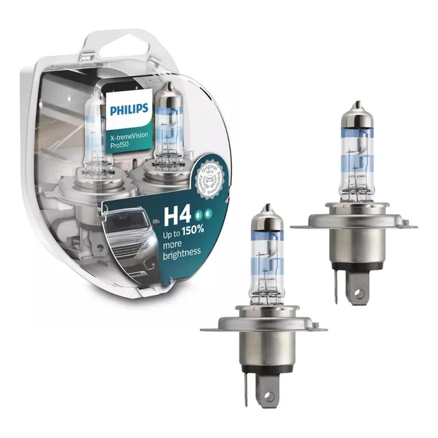 Par Lâmpada Farol Philips X-treme Vision Pro150 H4 150%