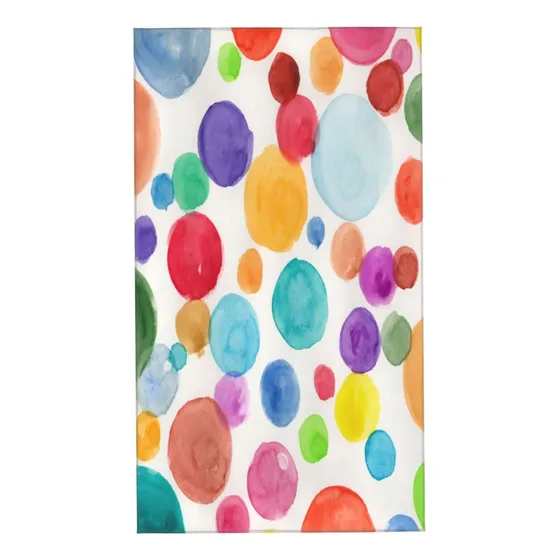 Toalla Mano Larga Acuarela Circulo Lunar Color Arcoiris Lujo