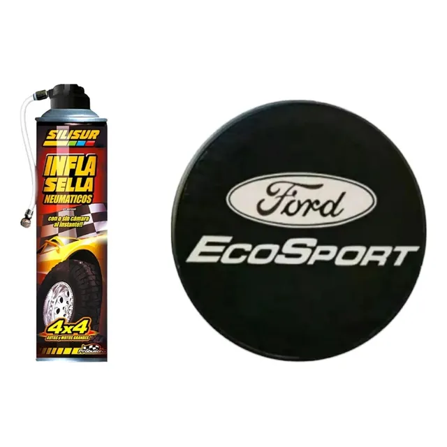 Combo Cubre Rueda Ecosport + Inflador Sellador Silisur 350g