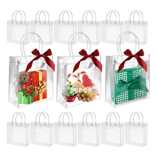 30pcs Bolsas Transparentes 20*28 Con Asa Regalo Eco Boda