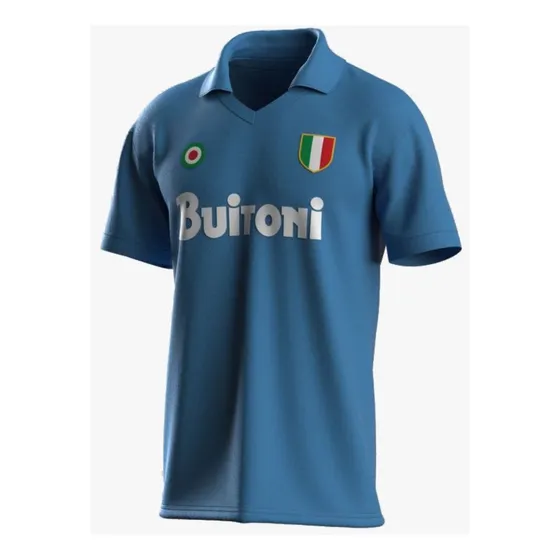 Camiseta Napoli Buitoni Celeste Retro Diego Manga Corta