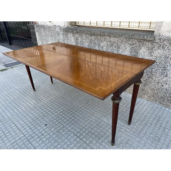 Mesa Comedor Inglesa Libro Antigua, Con Vidrio