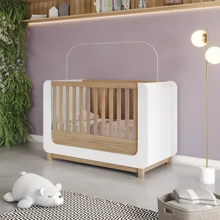 Berço Americano Quarto Infantil Mini Cama 2 Em 1 Vanila Branco