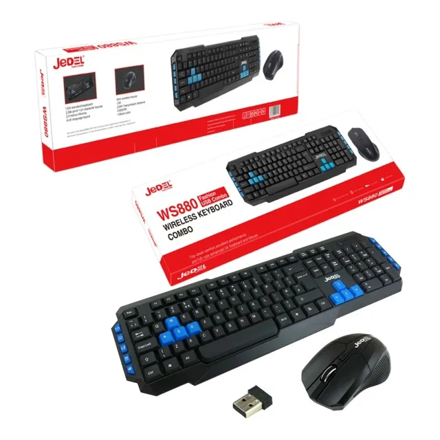 Combo Teclado Inalambrico + Mouse Inalambrico Ws880 Negro