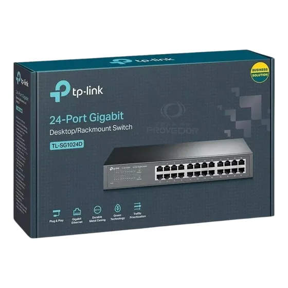Switch 24 Portas Gigabit 10/100/1000 Tp-link Tl-sg 1024d Nf