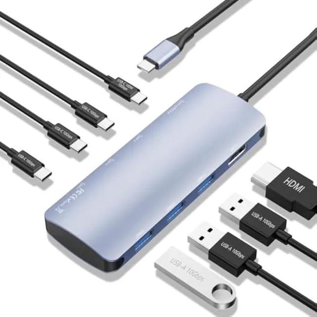 Hub Usb C A Usb 8 En 1 Con Hdmi 4k A 60hz, 3 Usb-c