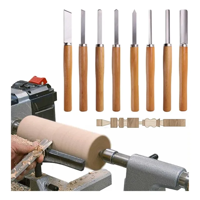 Set De 8 Gubias Cinceles Para Torno De Madera, Carpintería