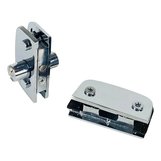 Fechadura 1520 E Contra Fechadura 1531 Para Porta De Vidro Cor Cromado