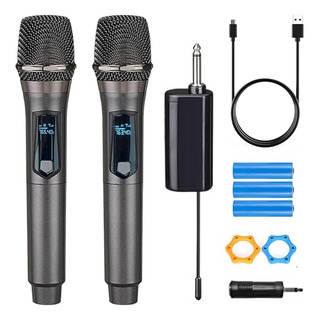 Micrófono Inalámbrico, Micrófono Uhf Dual Inalámbrico Recarg Micrófono Inalámbrico, Micrófono Uhf Dual Inalámbrico Recarg