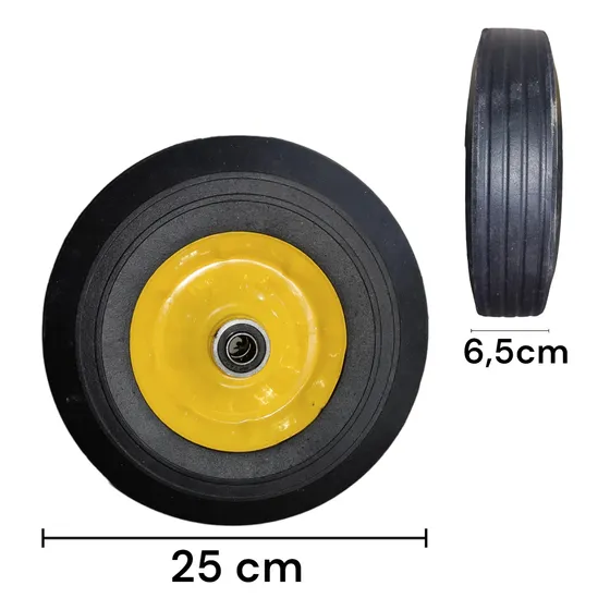 Rueda Carrucha Maciza 10 Pulgadas 100 Kg Eje 5/8  