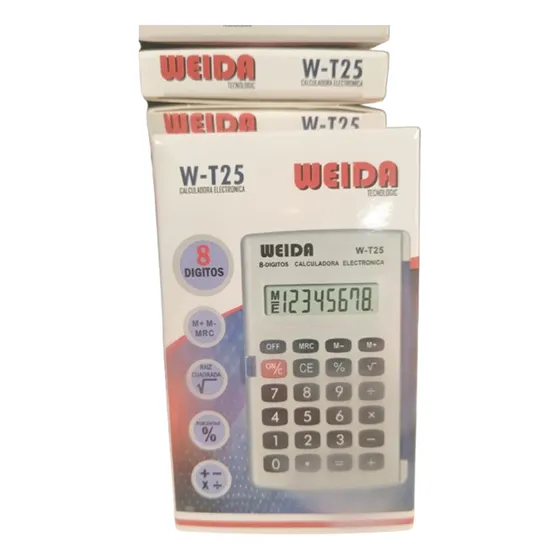 Calculadora Weida W-t25 8 Dígitos Básica Color Negro