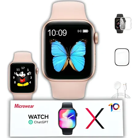 Smartwatch Para iPhone Samsung Xiaomi Feminino Masculino Caixa Rosa Rosa-pálido