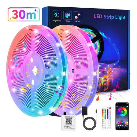 Fita Led Rgb 30m Bluetooth App Controle Fonte 24v 127/220v Rgb 127/220v 24v