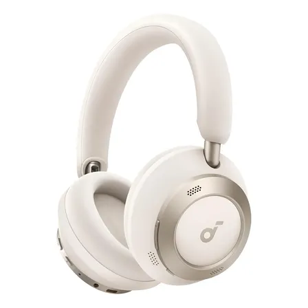 Fone De Ouvido Bluetooth Soundcore Space One Pro Sem Fio Headset Headphone Anc Cancelamento De Ruído Hi-res Ldac Bateria... Branco-creme