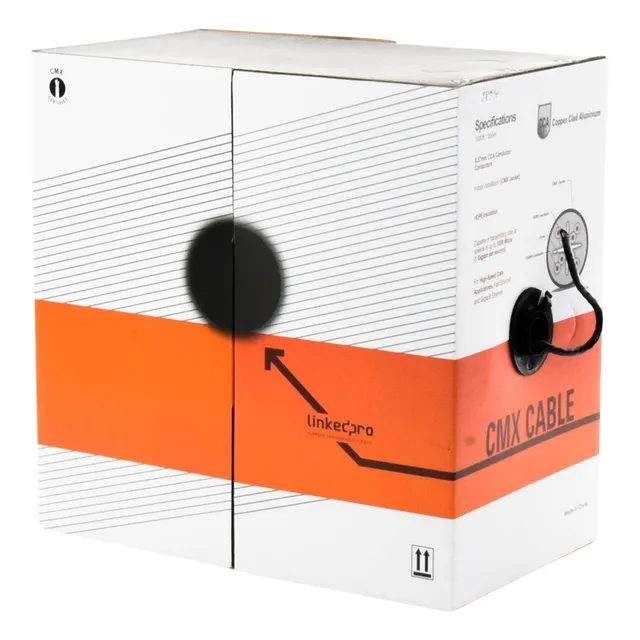 Bobina De Cable De 305 M Cat6 Interior Negro Aleacción