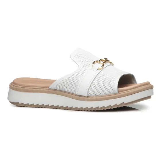 Chinelo Feminino Couro Pegada Moderno Flatform Confortável