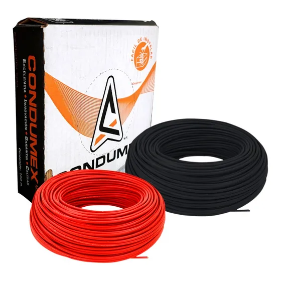 Pack 2 Cajas Cable Condumex Nylon Vinanel Cal 14 100m P/caja Rojo Y Negro