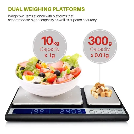 Balanza Peso Digital De Cocina Dual 0.001g  300g Y 1g A 10kg