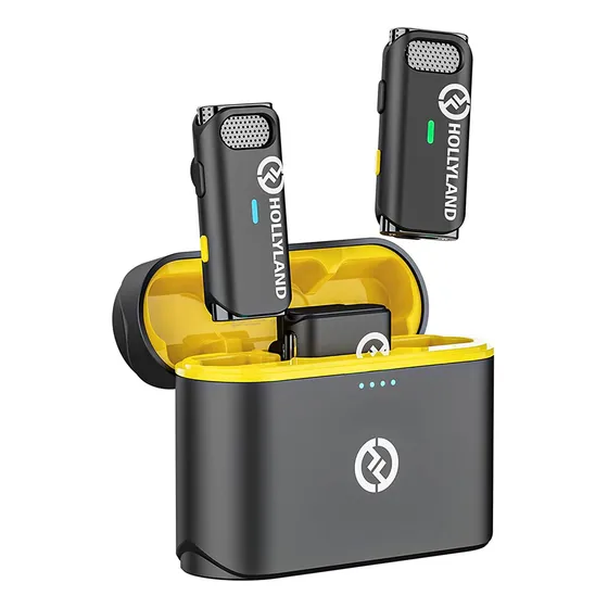 Hollyland Lark M1 Doble Negro Micrófono Inalámbrico Lavalier Para Cámara Y Para Android Celular Y Para Apple Celular