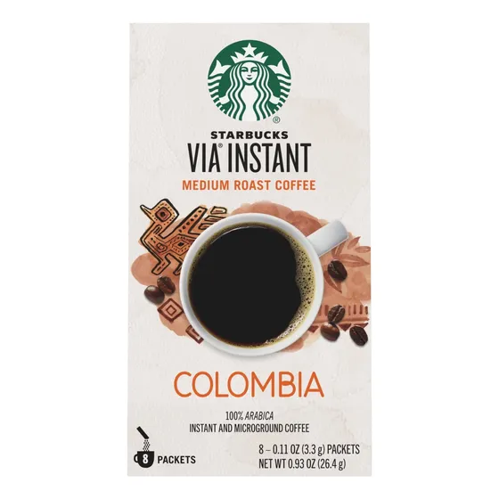 Café Instantáneo Starbucks Via Colombia, Medio, 8 Uds.