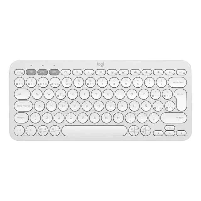Teclado Bluetooth Logitech Pebble Keys 2 K380s Qwerty Español Color Blanco