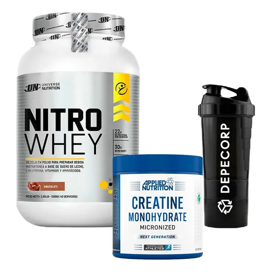Pack Nitro Whey 1kg +creatina Applied Nutrition 250gr+shaker