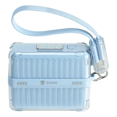 Power Bank 20000mah Carregador Portátil 66w Rápido Cabo Leve Azul