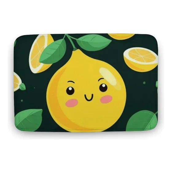 Alfombrilla Baño Forma Fruta Limon Superabsorbente Lavable X