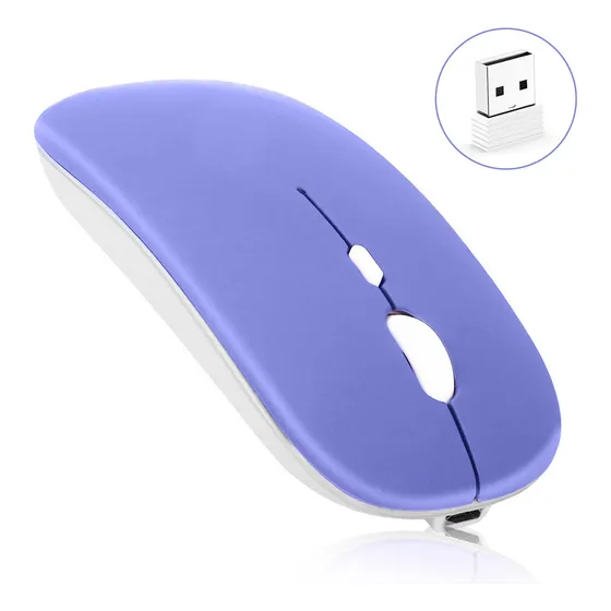 Mouse Fosco Recarregável Para Escritório 2.4g Usb Bluetooth