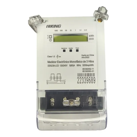 Contador 220-120v 60a Dos Fases + Certificado Calibracion