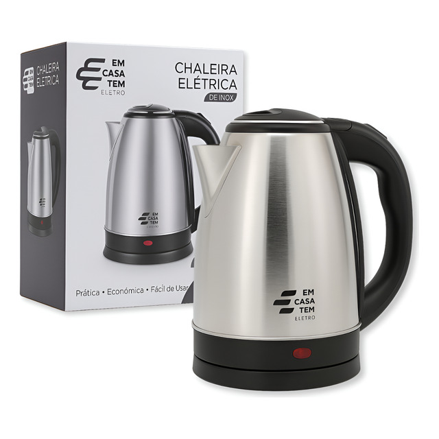 Chaleira Elétrica Bule 1,8 Litros Inox 110v 800w 220v 1500w
