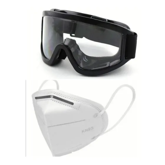 Cubrebocas Kn 95 + Googles Médicos De Seguridad Y Protección