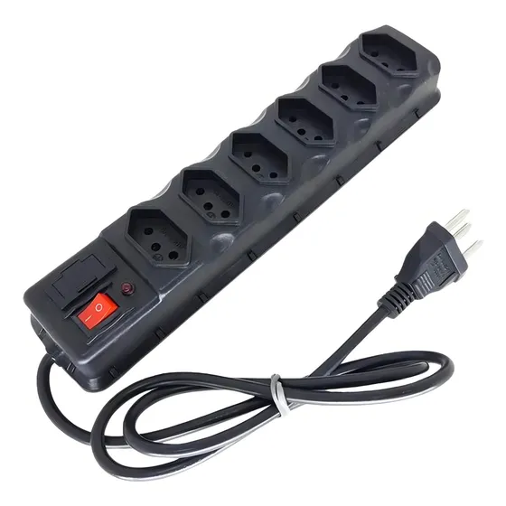 Régua Extensão Elétrica 6 Tomada 127/220V Com Fusível de Proteção Eletro GM