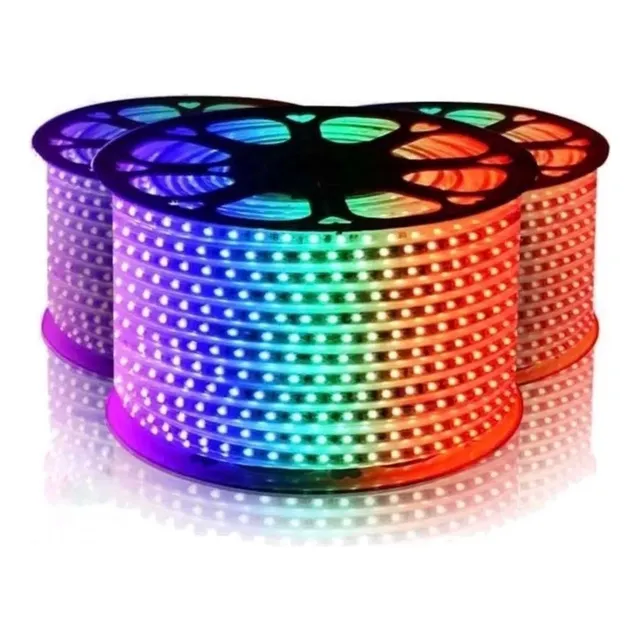 Cinta Led Rgb Multicolor X 20 Mts 110v Con Control Y Fuente