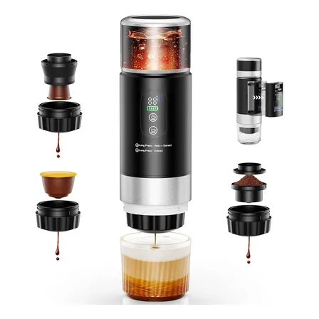 Máquina De Café Expresso Portátil Display Digital Cápsulas Preto 5v