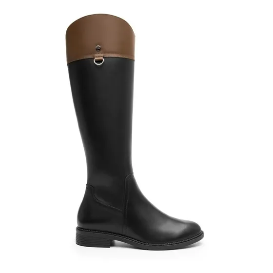 Bota Larga Flexi 120903 Piel Semivestir Cierre Lateral