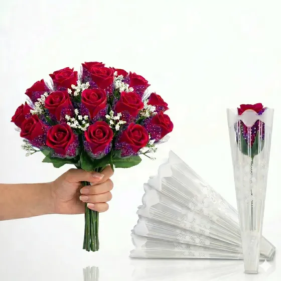 Kit 20 Botões De Rosas Artificiais Para Decoração Vermelho