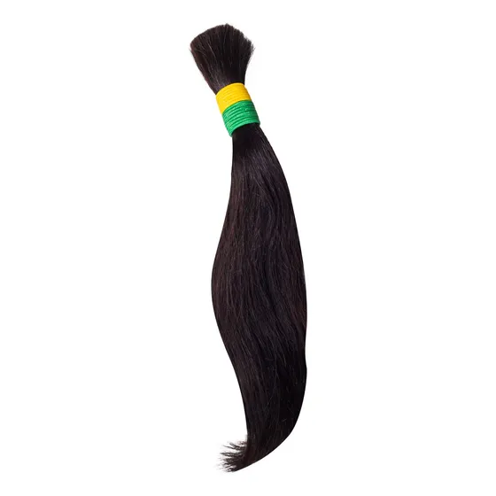 Cabelo Humano Liso Natural 50/55cm Levemente Ondulado 100g