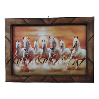 Cuadro De Manada De Caballos Blancos Con Marco 33cmx45cm Cuadro De Manada De Caballos Blancos Con Marco 33cmx45cm
