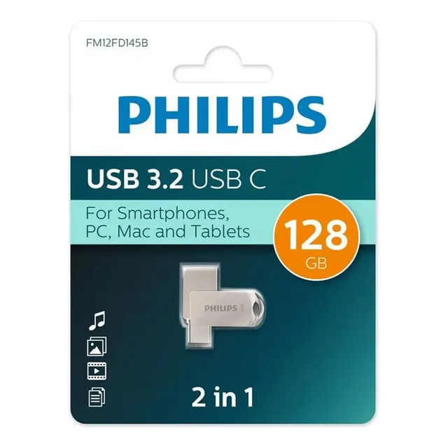 Philips Pendrive 2 En 1 Type C 3.2 (128gb)