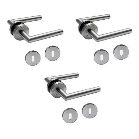 Manija Picaporte Acero Inox Toshi Doble Balancín X 3 Unid 