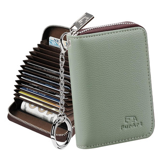 Cartera Con Cremallera Furart Con Bloqueo Rfid, Verde Menta Cartera Con Cremallera Furart Con Bloqueo Rfid, Verde Menta