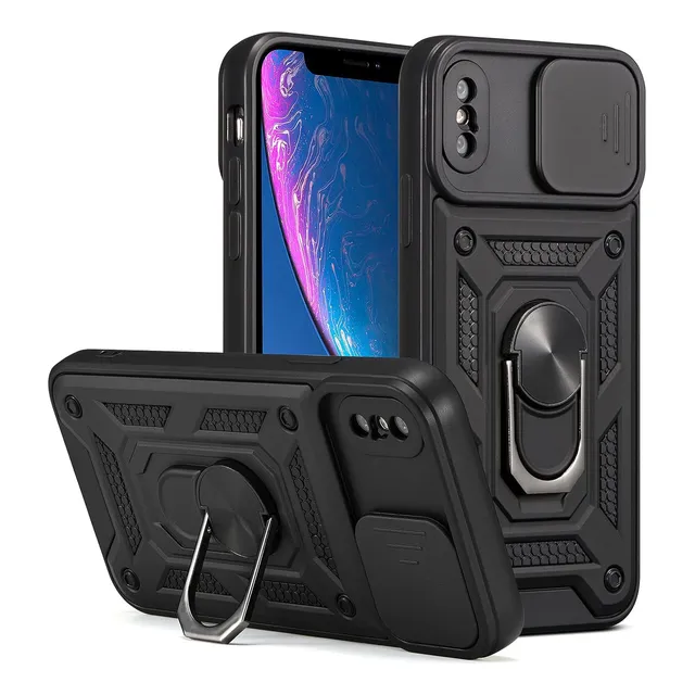 Carcasa Antigolpe Para iPhone (varios) Cubre Cámara Anillo